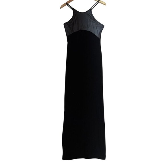 Just in Time Dresses & Skirts - Vintage Just In Time Sleeveless Maxi Dress Size M Black With Sheer Mesh Top Gala